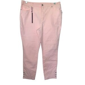 Gloria Vanderbilt Womens Amanda Heritage Fit Snap Ankle Jeans Size 14 Pi…